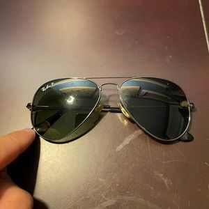 Unisex Silver framed ray ban aviator